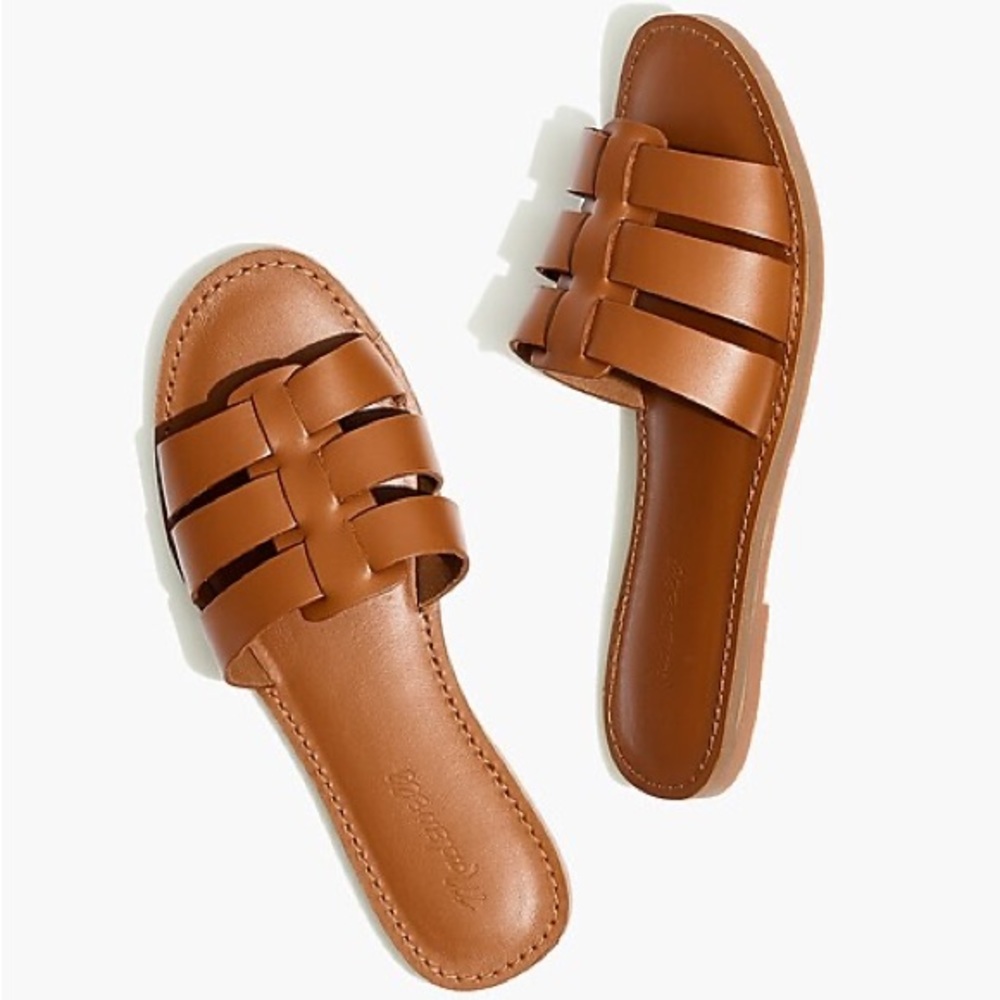 The Boardwalk Fisherman Slide Sandal in Leather Size 7